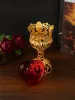 Candles Crossborder hot selling metal red glass bowl candle cup European style ornament candle holder