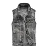 Men039s Vests 2021 Summer Men Ripped Jean Jacket Mens Hip Hop Denim Vest Male Grey Cowboy Waistcoat Brand Sleeveless Tank 5XL3197841