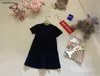 New baby skirt Cartoon Bear Pattern Princess dress Size 90-160 CM kids designer clothes summer Short sleeved girls partydress 24May