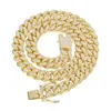 Ketten Halskette Designer Kubanische Kette Herrengold plattiert 13 mm breites 2-Reihen-Moissanit-Diamant Hip Hop Herrenschmuck Personalisierte Halskette für Frauen Geschenk