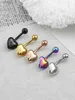 Navel Rings 1Pc Smooth Peach Heart Belly Button Ring Surgical Steel Umbilical Tummy Ring Barbell Navel Rings Body Jewelry for Women Girl d240509