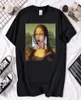 Men039s TShirts Funny Da Vinci Mona Lisa Print T Shirt Men Fashion Summer Hip Hop Tops Mens Brand Short Sleeve TShirt Harajuk3317890