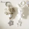 Soft baby crib stroller mobile hanging mouse toy baby rabbit elephant cat toy stroller 0-12 born plush education 240506