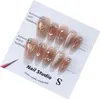 Luxury Heart Brown Blush Medium Square Round Lava SweetheartHandmade Press On Nails In Emmabeauty StoreNoEM24217 240430