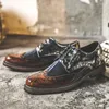 Casual schoenen 2024 Leather Mens Oxford Classic Brogue Young British Style Handmade Handmade Men Shoe A230
