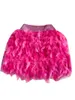 Jupes Gagaok Birthday Party Mini pour femmes Sweet Elegant Feather Patchwork High Womour Jupe Outwear Fashion Bottoms