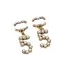 Kolczyki damskie projektantów dla kobiety wieloletnia kryształowe perłowe kołki vintage biżuteria projektant diamentowych kolczyki Wyjątane srebrne litery codzienne ozdoby ZH015 C4