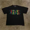 American Fun Graffiti Letter Design Design Summer Uomini e donne Thirt Shortleved Thirts Korean Luch Lazy Y2K Top 240425