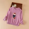 Сета для девочек свитер осень и зимняя вязаная одежда детская коляска детская мультфильм милый теплый Q240508