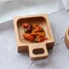 solid sauce Japanese seasoning wood Snack dish kitchen tableware