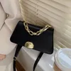 Shoulder Bags Women Handbag Underarm Bag Metal Buckle Chain Crossbody Special-shaped Lock Double Strap Trapezoidal