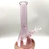 10 inch roze glazen bong waterpijp waterpijp bubbler beker + glazen kom