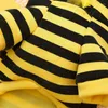 Vêtements pour chiens classiques vêtements à capuche chauds pull pull veste chiot veste pour animaux de compagnie rayures jaunes avec des fournitures de chat à ailes