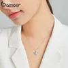 Bamoer Sterling Sier Sky Blue Email Turtle Pendant Collier Collier Animal Animal mignon pour femmes Fine Jewelry SCN446