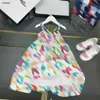 Luxus Baby Rock Schlinge Design Prinzessin Kleid Größe 100-160 cm Kinder Designer Kleidung Buntes Brief Druckmädchen Partydress 24APRIL