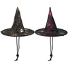 Dog Abbigliamento 2 pezzi copricapo per animali domestici Funny Hat Witch Halloween Decor Party