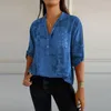 Blouses pour femmes chemises décontractées élégantes avec boutons revers manches pour les fêtes de voyage de travail