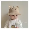 Caps chapeaux mignon ours bébé chapeau de seau avec oreilles garçons filles coton enfants chapeau de soleil extérieur d'été soleil enfants panama chapeau d240509