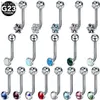 Navel ringen 1 st titanium Christina Vertical Hood Piercings bloem lip ringen opaal sexy lip piercings vch wenkbrauw piercings sieraden d240509