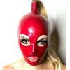 Masker svart latex huva med svart hästsvans peruk tillbaka dragkedja gummimask cosplay party slitage dräkt