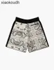 Rhude high -end designer shorts voor kleurblokbrief gebreide jacquard drawstring shorts geruite cashew flower casual capris voor mannen met 1: 1 originele labels