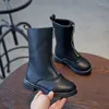 Boots JGVIKOTO Fashion Winter Rubber For Girls With Front Zip Warm Cotton Kids Snow Soft Comfortable Children's