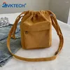 Shoulder Bags Women Fashion Tote Handbag Adjustable Strap Casual Bag Drawstring Multi Pocket Purse Versatile Soft Cute Shopping