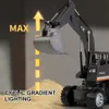 1 20 5ch RC Truck Vehicle Children Toy 4wd Remote Control Engineering Car Metal Head Excavator Tarcks Toys for Boys Kids Gifts 240508