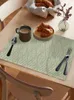 Bord mattor modern konst minimalistisk linje textur grönt köksbordspetare kopp flaskor placemat kaffekuddar 4/6 st skrivbord