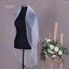 Veils de mariée yueji double couche cristal bordé voile colas para vestidos de novia velos 2024 Brillante yj198