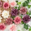 Decorative Flowers 8cm Dahlia Artificial Silk Heads For Wedding Home Decoration DIY Wreath Gift Box Scrapbooking Craft Fake Flower Head