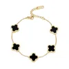 Wholale Bijoux Gift Luxury Stainls Steel 18K Gold Femmes Bracelet de fleur chanceuse 254Q