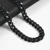 Kettingen 3.5/5/7/9mm roestvrijstalen link Cubaanse ketting ketting zwarte kleur vergulde sieraden hoge kwaliteit choker accessoires D240509
