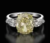 Küme halkaları oevas vintage 100 925 Gümüş Yaratılan Moissanit Taş Düğün Nişan Diamonds Ring Fine Neatery Who4278348