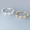 Cluster anneaux softpig ins réel 925 Anneau réglable de fleur d'opale en argent sterling pour femmes bijoux fins classiques bijoux minimalistes