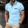 Chemises habillées pour hommes Nouveaux hommes d'été Polo à manches courtes décontractées à manches courtes Couleurs de couleur Business Sports T-shirt respirant Top D240427