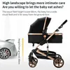 Passeggini# lussuoso passeggino da bambino 3 in 1 portatore portatile carrello pieghevole cornice in alluminio auto paesaggistica alta per neonato baby t240509