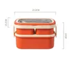 Lunchlådor Väskor 2 Layer Portable Leakproof Snack Lunch Bento Box Kid Student Mikrovågsugn Gaffel Spoon Set Food Storage Container Office