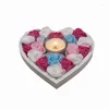 Fiori decorativi Porta della candela a lume artificiale Rosa a forma di cuore Candele romantico Cangolare a mano Ornamenti da tavolo realizzati per il matrimonio