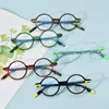 Zonnebrillen frames ins retro ronde plaat vrouwen optische lens frame heren geavanceerde kwaliteit recept spiegel presbyopia groen