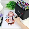 24-120 Farben Marker Pinselstifte Set Doppel-End-Ölkunstmarker für das Malerei Zeichnen Manga School Kunstbedarf Schüler Schreibwaren 240506