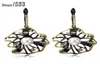 Dreamcarnival 1989 Boucles d'oreilles de fleur Lotus Hollow Created Pearl Cz Black Gold Color Hip Hop Pendientes Tipo Gota Parties Jewelries 28189059