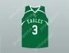 Custom mass jovens/crianças CJ McCollum 3 Glenoak High School Green Basketball Jersey Top Stitched S-6xl