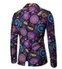 Mens Fashion Suit Party Coat Casual Slim Fit Blazer Buttons Suit 3D Floral Print Painting Blazers Jacket Men 240426