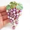 Broches vrouwen strass pearl druiven planten broche gepersonaliseerde olieverfschildenspelden