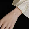 Bruiloft armbanden verzilverde mode eenvoudige glanzende kettingarmband voor vrouwen minimalistisch verstelbare bedelarmband bruiloftsfeestje sieraden meisje cadeau