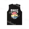 Paris Designer Mens T Shirt Summer Dosiężna kamizelka sportowa bawełniana bawełniana koszulki bez rękawów