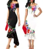 Femmes Habille Bodycon Summer Cocktail Fashion Party Spue Slim Elegant Dames Sexy Floral Fishtail Fish Sleeve JH015078460