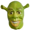 Maski imprezowe Zielone Shrek LaTex Maska Rękawiczki filmowe RPG-RPA RPA DORODZICIE Maski dla zwierząt dla zwierząt Maski Halloweenowe sukienki Fancy Balls Q240508