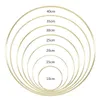 Decorative Flowers Wreaths 10-40cm Gold Metal Ring Flower Wreath Garland Weeding Decoration for Weddings Bridal Shower Home Party Decoration Catcher Hoops